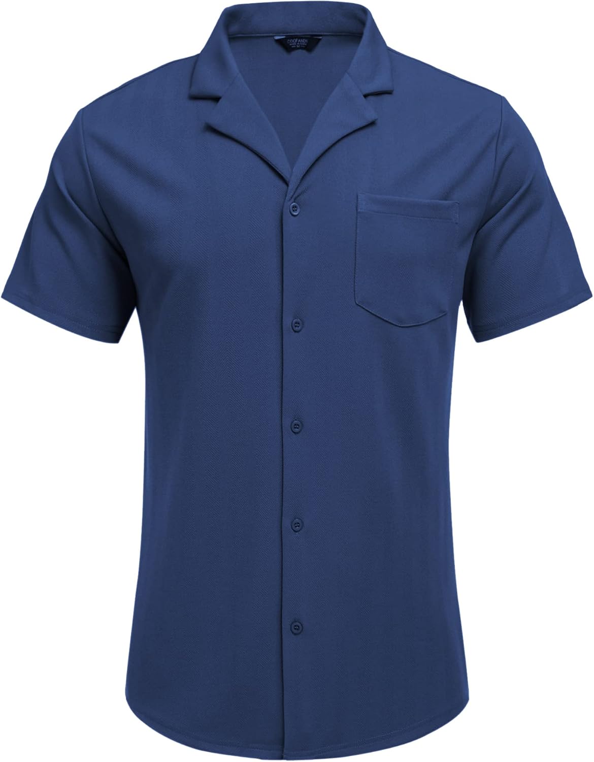 COOFANDY Men's Wrinkle Free Untucked Cuban Shirt Business Casual Button Down Shirts Short Sleeve Shirt - Image 4