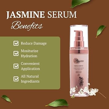 Hair Serum for Growth, Repair, Anti-Frizz and Styling - Nourishing and Strengthening Jasmine Scented Formula for Women (30 ml)