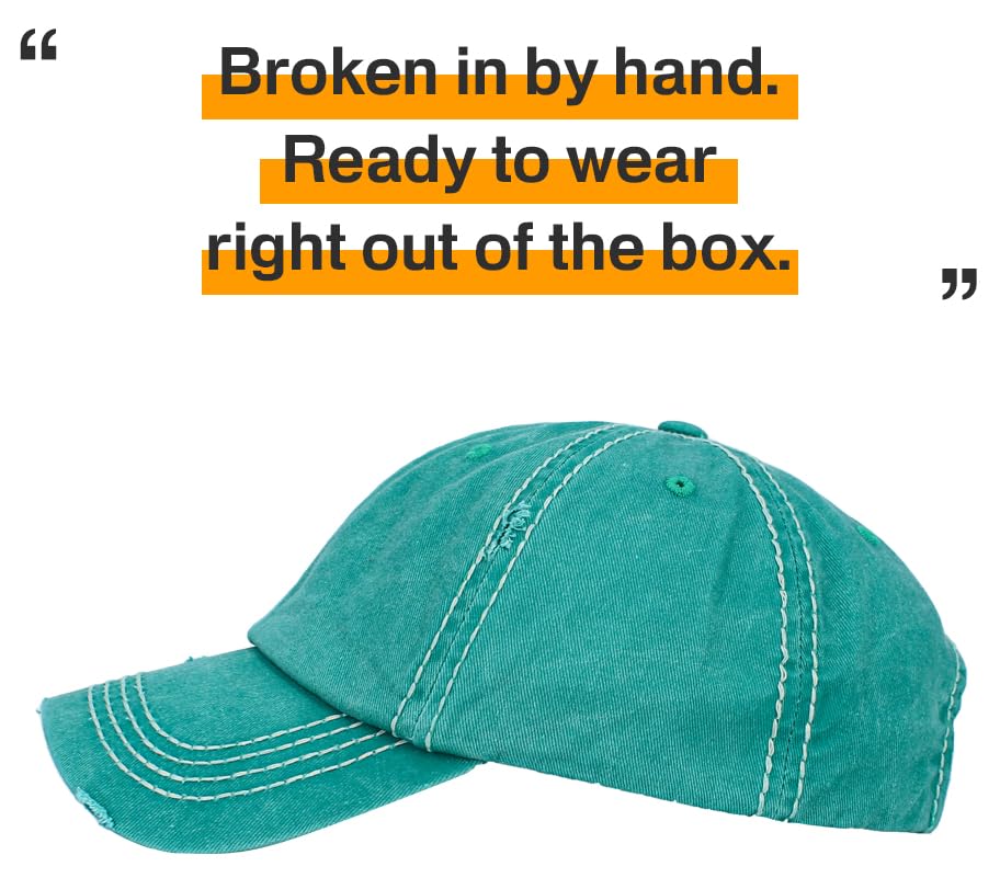 Image of KBETHOS Vintage Washed Distressed Cotton Dad Hat Baseball Cap Adjustable Polo Trucker Unisex Style Headwear