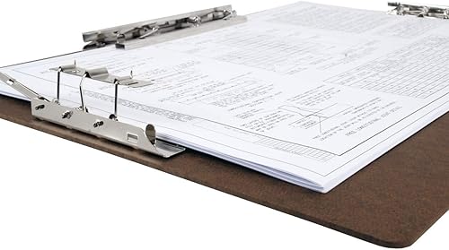 Tablero duroportapapeles de 17 x 11 pulgadas con clip de palanca de 8 pulgadas y 2 clips de 4 pulgadas, color marrón