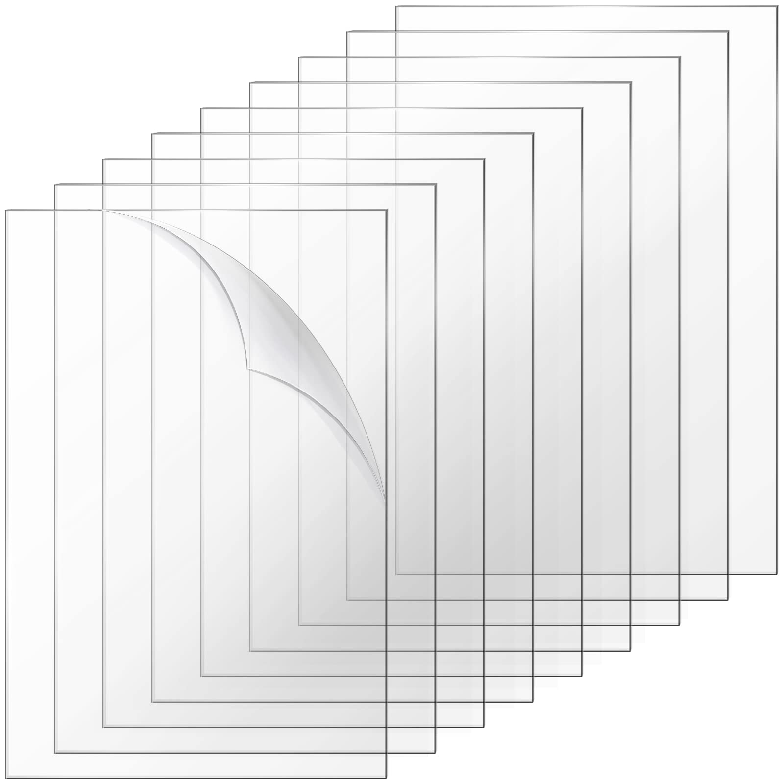 24" x 36" Clear Acrylic Sheets PET Sheets Durable Transparent Acrylic Sheet Flexible Plastic Sheet for Paintings, DIY Display, Craft, Poster Picture Frames(1 '' Thick 1mm, 10 Pcs)