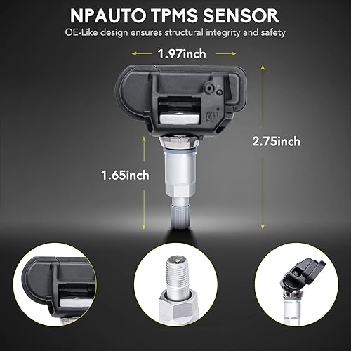 Miniatura 7 de NPAUTO Sensor TPMS para Smart Fortwo, Mercedes Benz C300 C350 C63CL63 AMG CL550 CL600 B250 C230 C250 C280 E350 ML350 y más, paquete de 4 sensores de