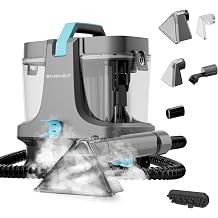 Starrybot Portable Carpet Cleaner Machine with Steam and Heating Techology,18Kpa Powerful Suction with Versatile Tools for Pets, Couch,Spot Cleaner for Stairs/Furniture/Rug(Gray)(AC0205)