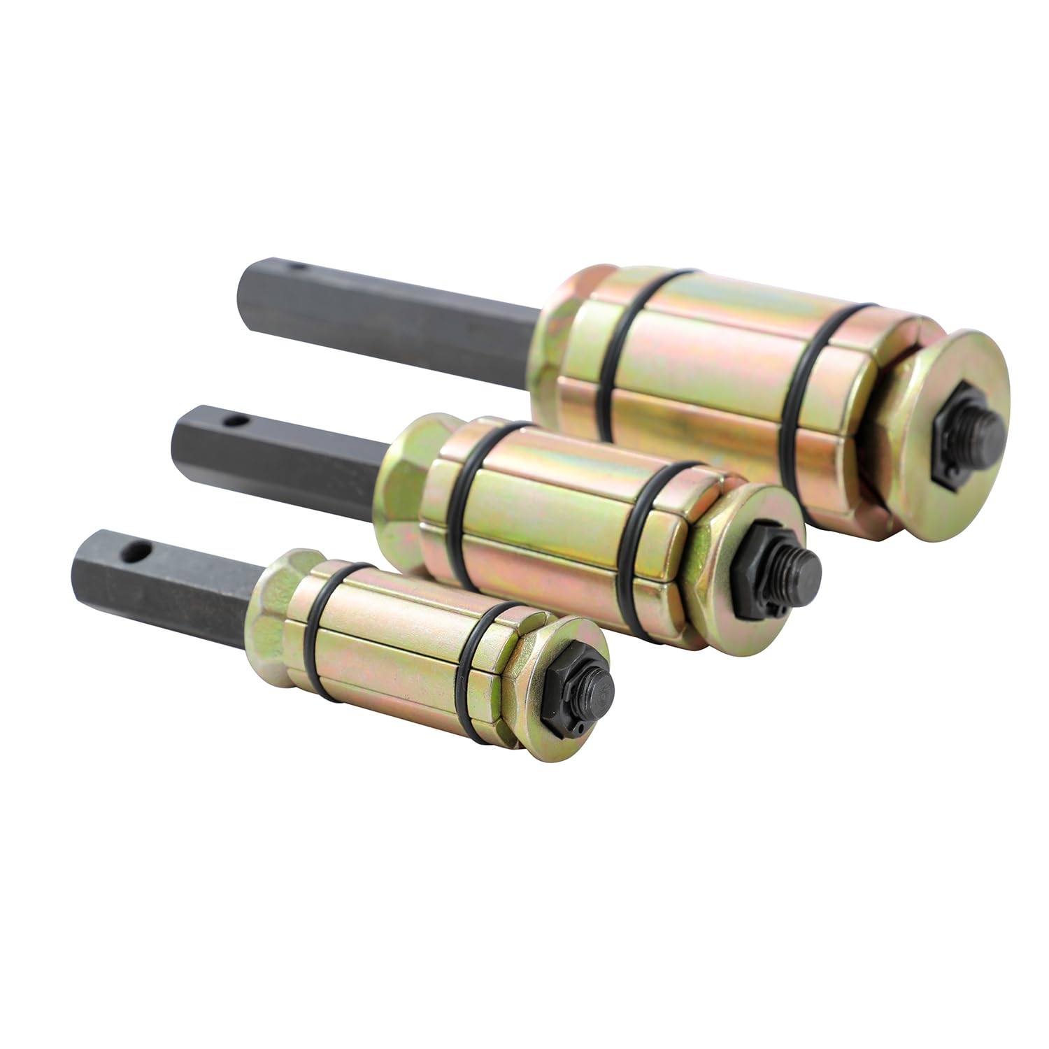 KATSU Tools Juego 3 pz expansor tubo escape – acero forjado zincado, kit ensanchador para sistemas escape, silenciadores, camiones y vehículos
