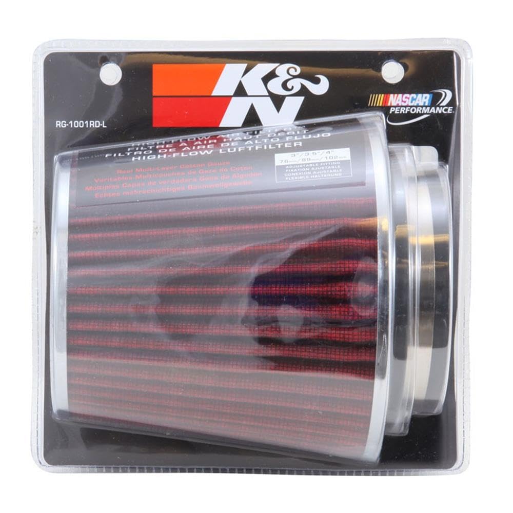 K & N rg-1001rd-l KFZ und Motorrad Universal Chrom Filter