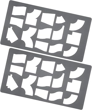 2 Pcs 9 x 5 Inches Sheet Metal Duct Work Template Stencils Reusable for Drawing up Fitting Includes Common Sheet Metal Duct Shapes