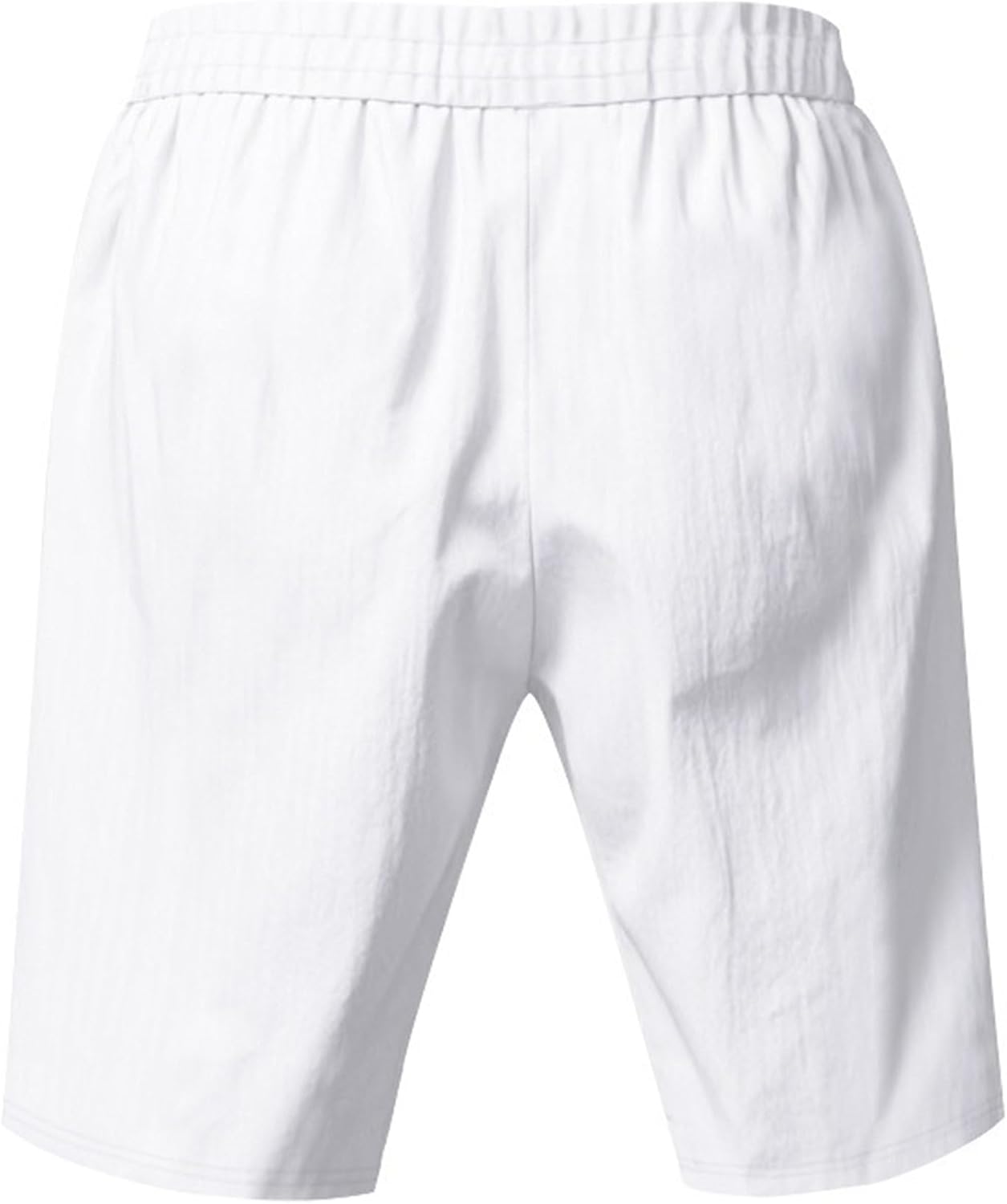 Maiyifu-GJ Men's Linen Cotton Shorts Casual Elastic Waist Drawstring Beach Shorts Summer Lightweight Athletic Short Pants