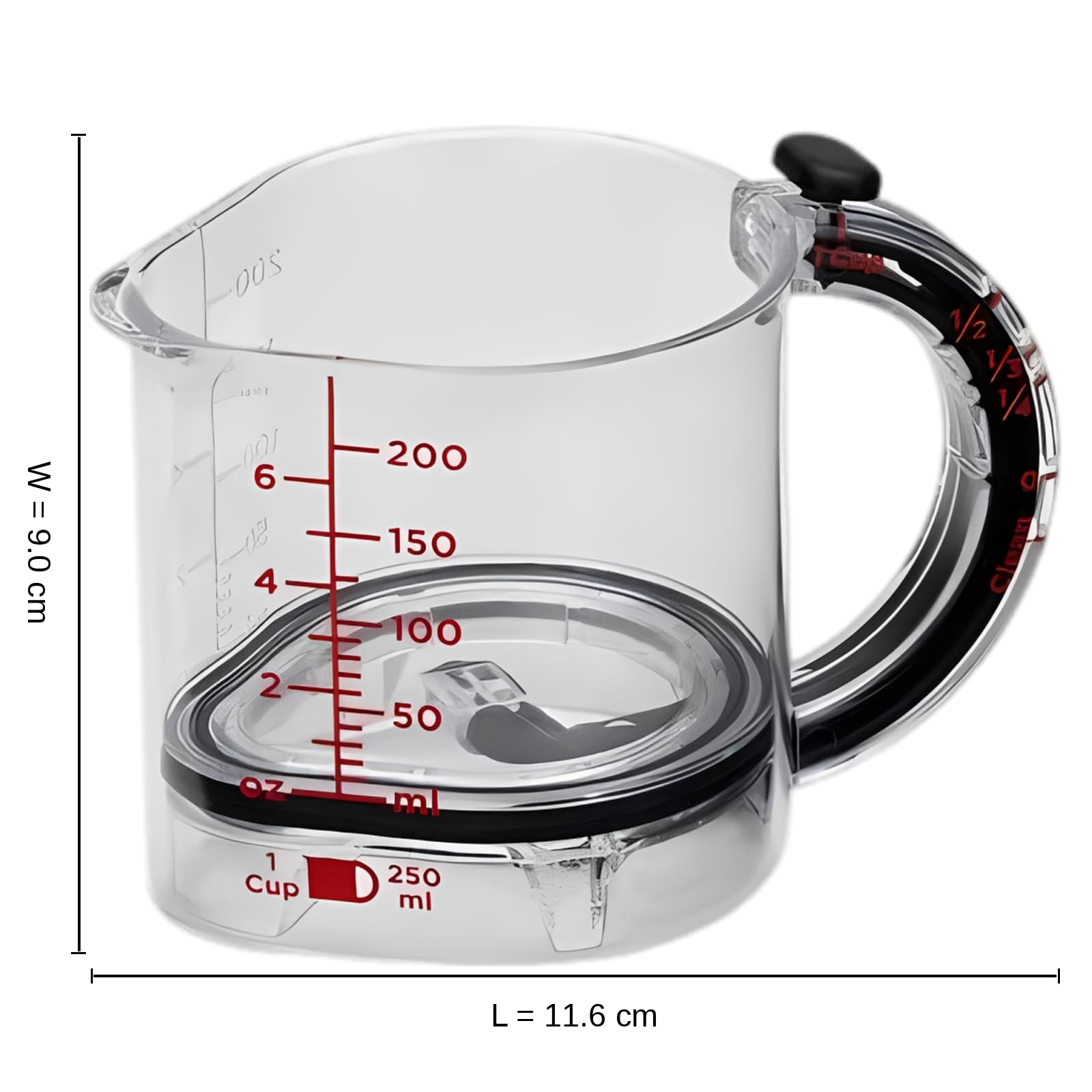 2 Stk. Einstellbarer Messbecher, multifunktionale Becher mit Schaber Dichtboden und drehbarem Griff, Messbecher ohne Verschwendung mit ML OZ Skalen für Küchenvorbereitung, Backen, Kochen