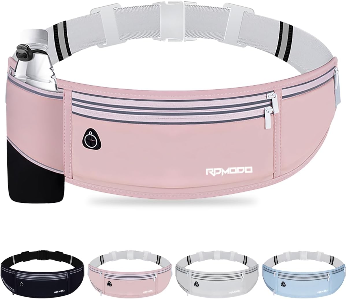 RDMODO Adjustable Hydration Running Belt with Phone Holder (Pink) RDMODO Adjustable Hydration Running Belt with Phone Holder (Pink)