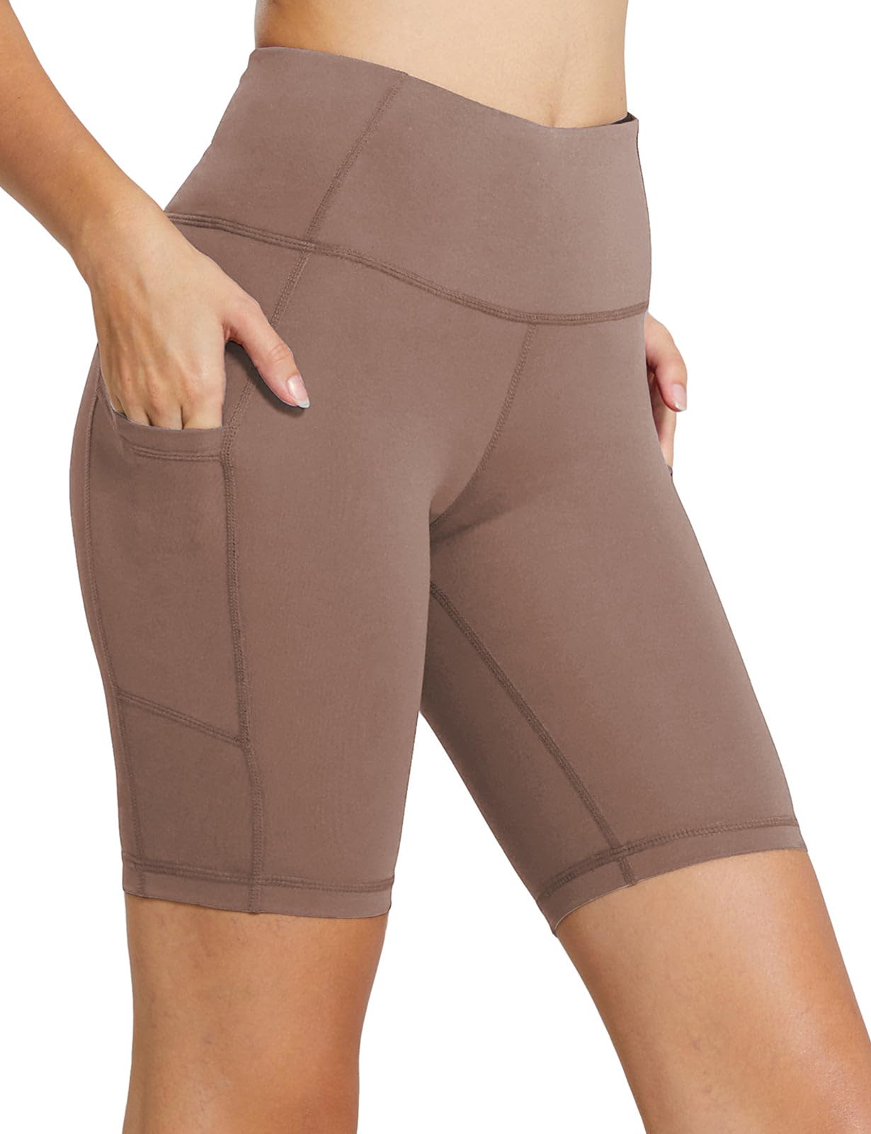 baleaf Women's High Waist Biker Shorts with 3 Pockets