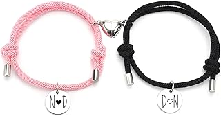 Magnetische Partner-Armbänder für Paare & Freunde – Verstellbar 14-24cm, Edelstahl Armband, Hypoallergen & Langlebig – Geschenk für Männer & Frauen ohne Verschluss, Schwarz
