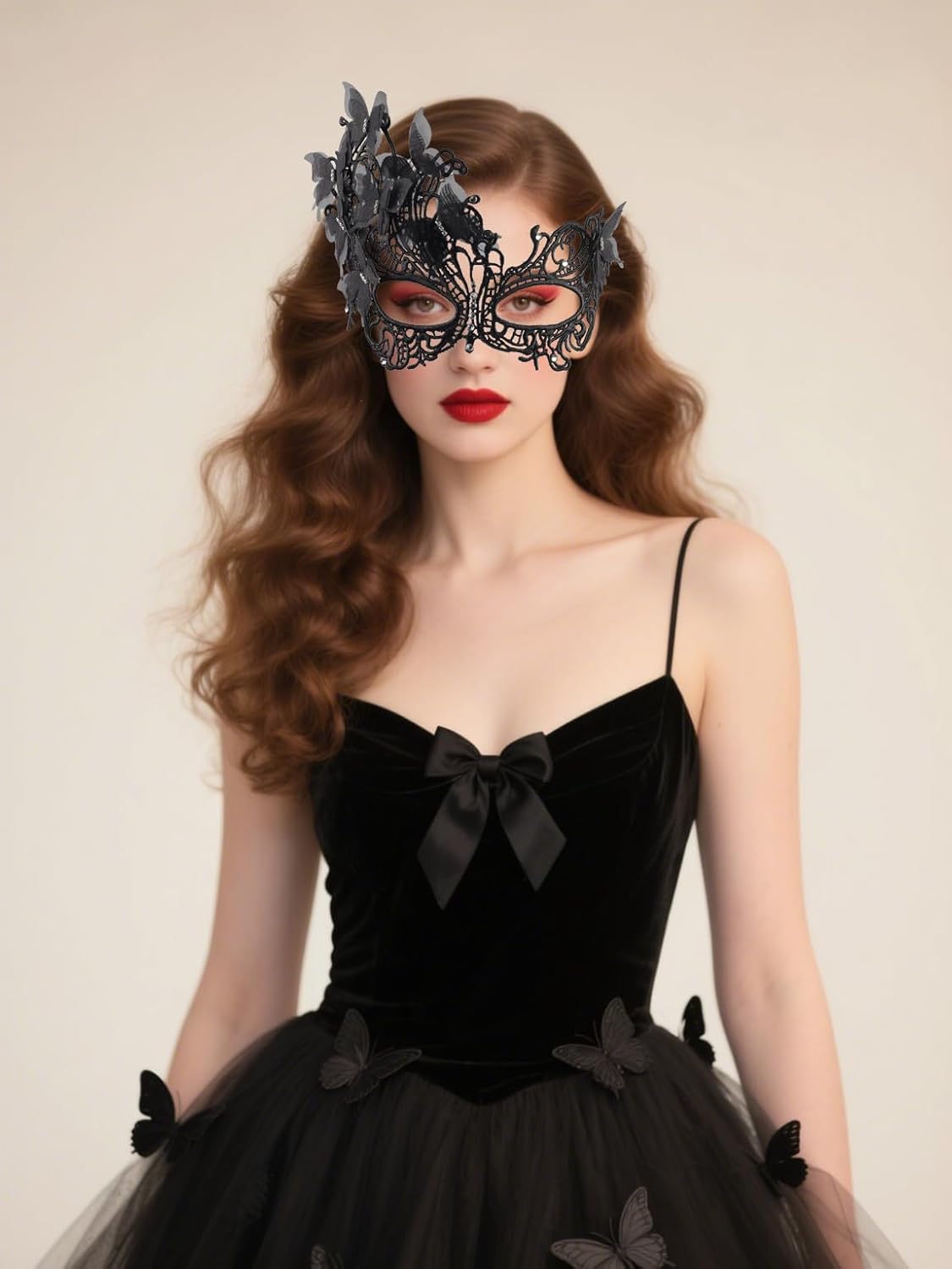 pink halloween Masquerade mask for women and girls - Mardi Gras butterfly mask for halloween Costume parties - Image 2