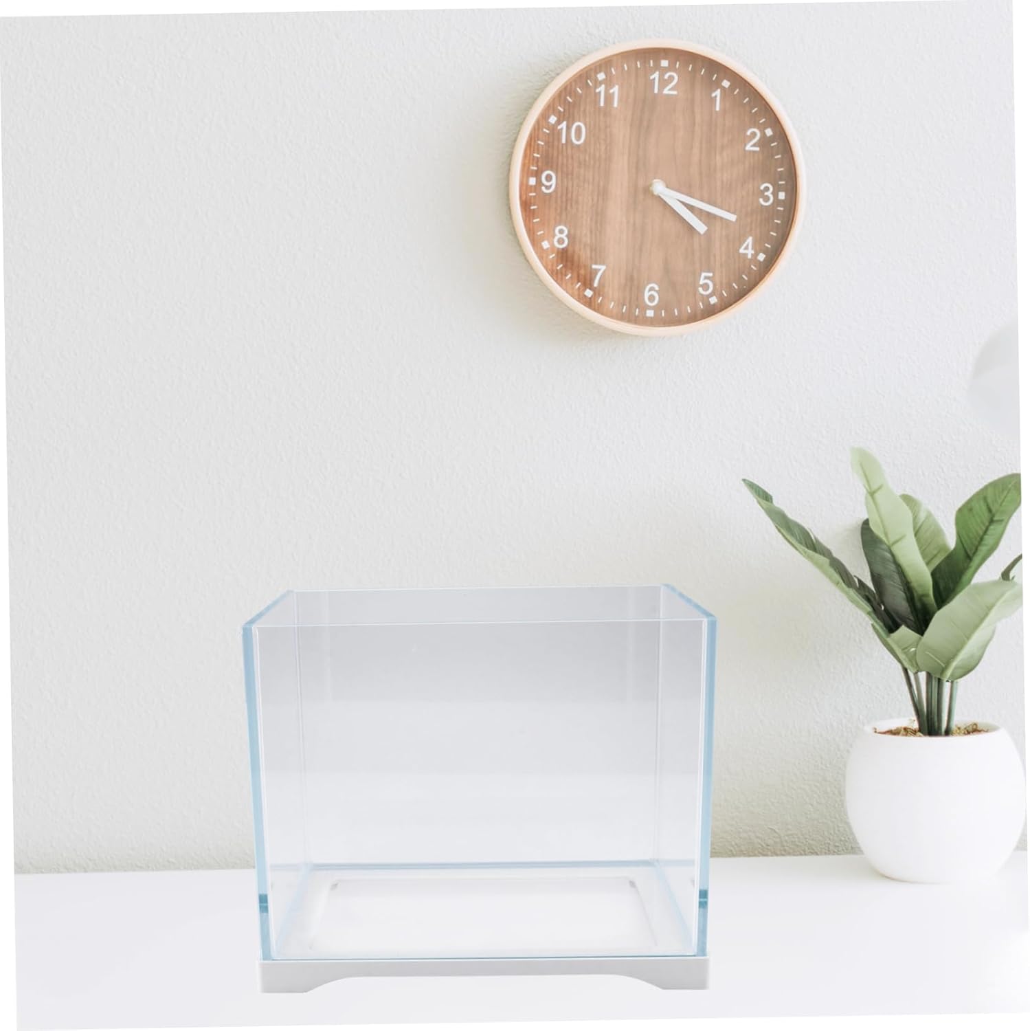 Yardwe Transparent Glass Fish Tank for Small for Home Decor Features Opening for Easy Feeding and Fresh for Fish Breeding and Observation