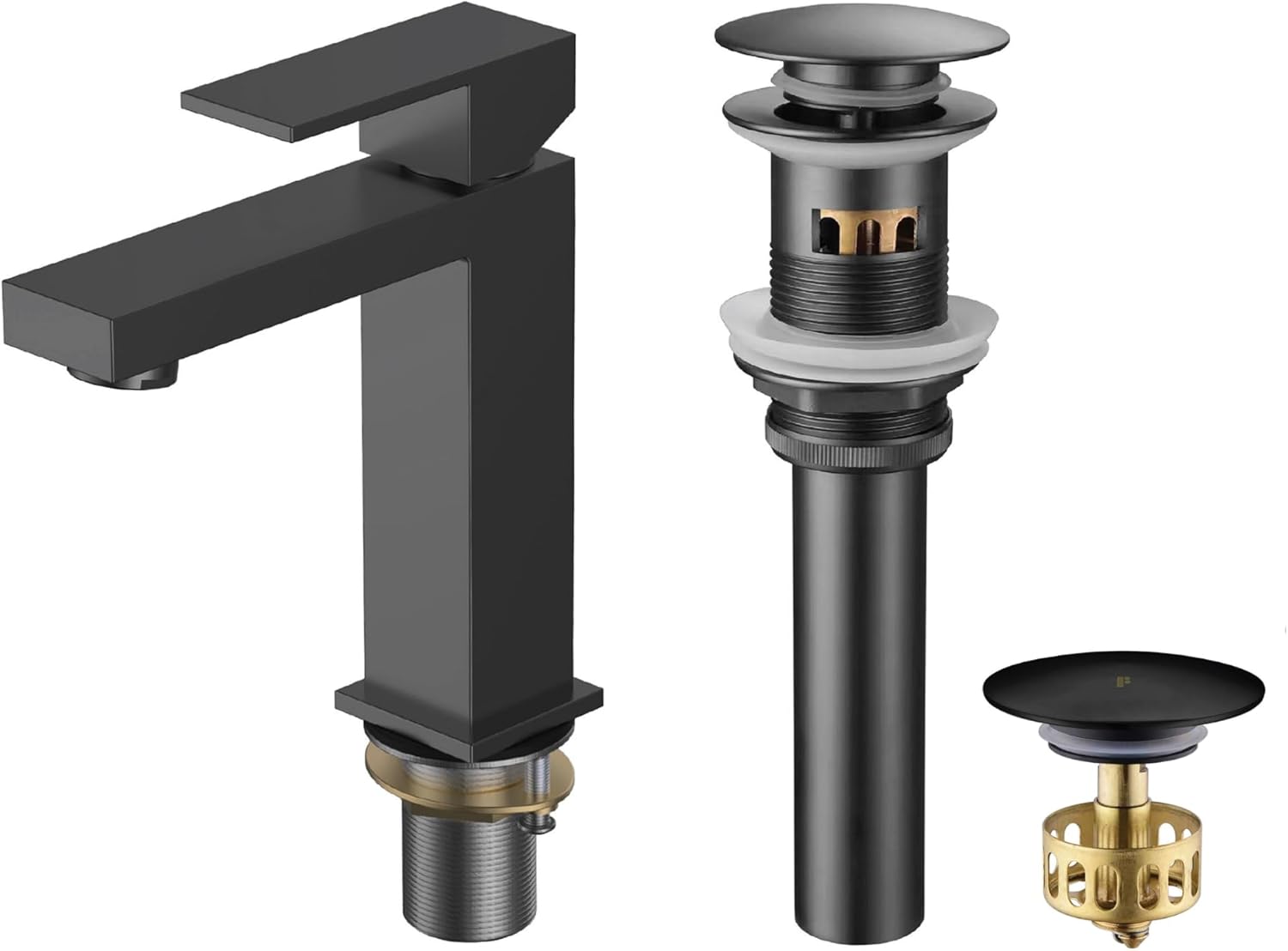 Matte Black Solid Brass Single Hole Bathroom Faucet