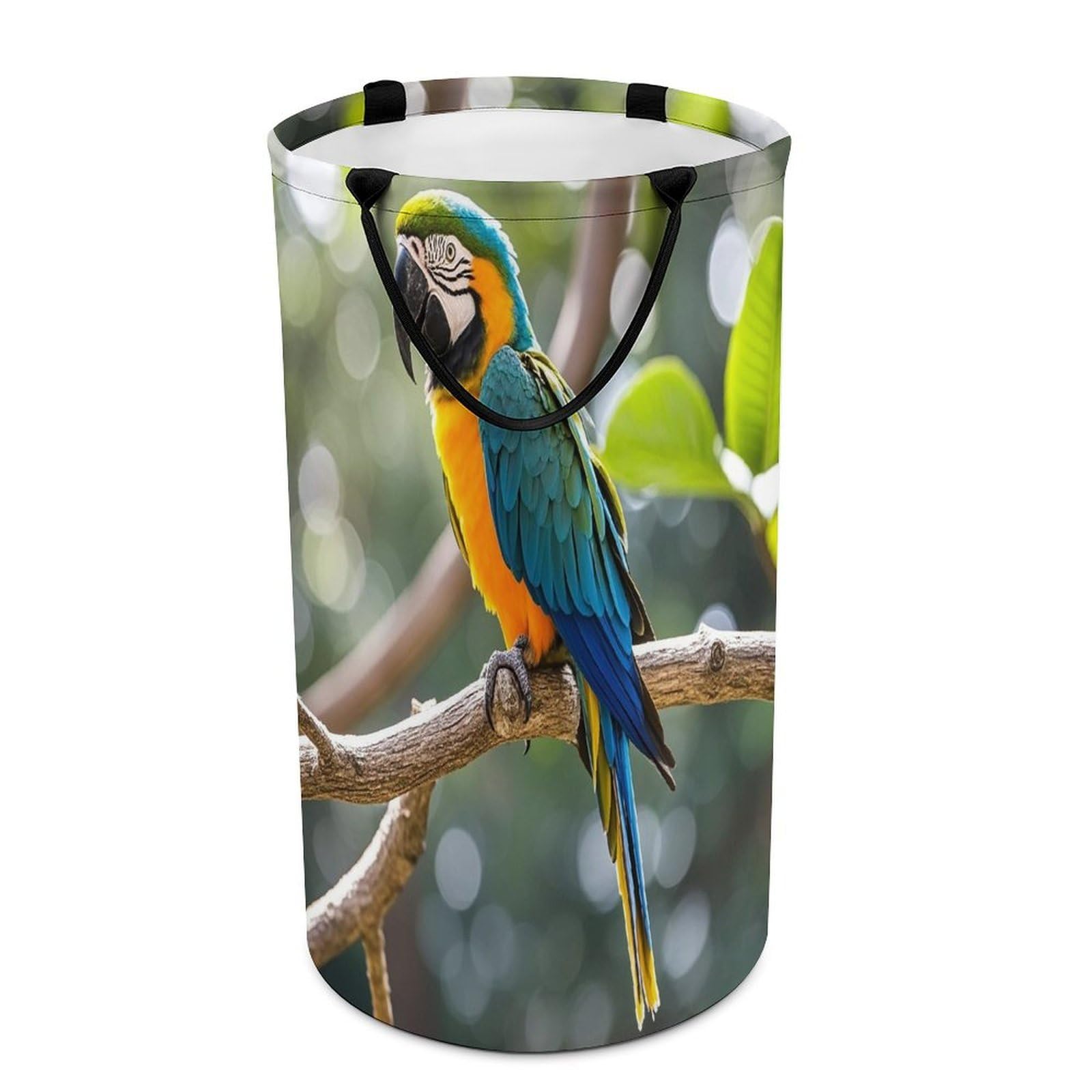 Parrot Laundry Hamper Large Collapsible Laundry Basket with Handles Waterproof Clothes Hamper Portable Dirty Clothes Basket for Bedroom Laundry Room Closet Bathroom