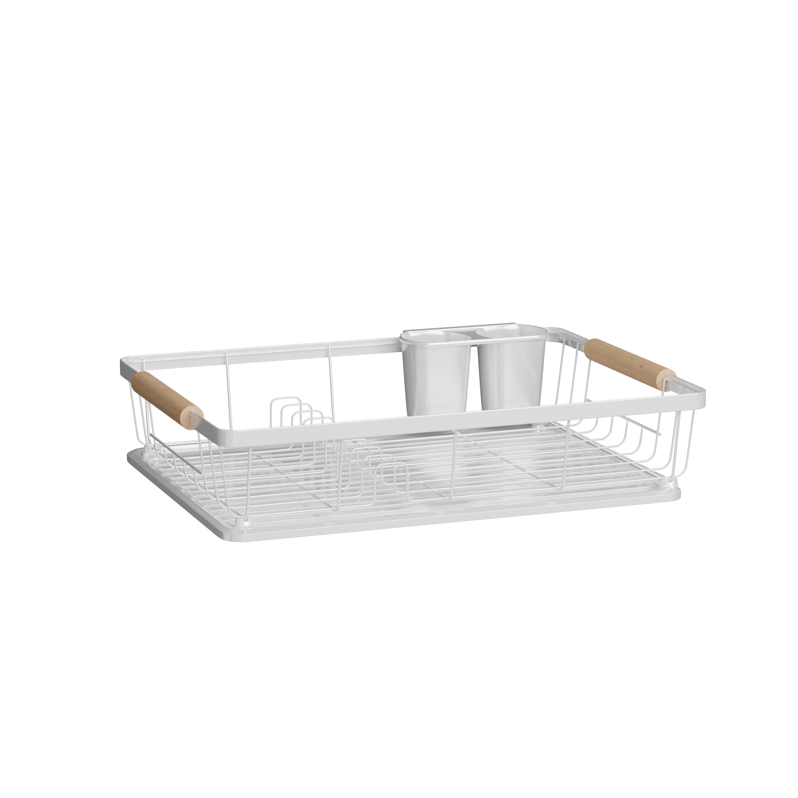 Abtropfgestell Geschirr Edelstahl Weiß 43x31,5x11,3 cm - Geschirrabtropfgestell Kitchen - Geschirrständer - Moderne Abtropfgestell - Dish Drainer
