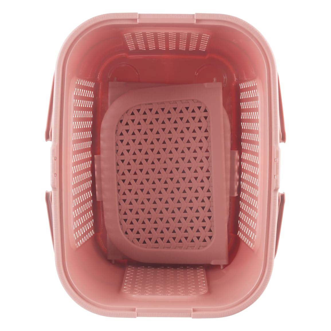 keeeper Panier à Pique-Nique avec Couvercle, Aspect rotin, pour Pique-Nique, Camping et Plus, 35 x 46 x 28,5 cm, Inka, Rouge (Nordic Red)
