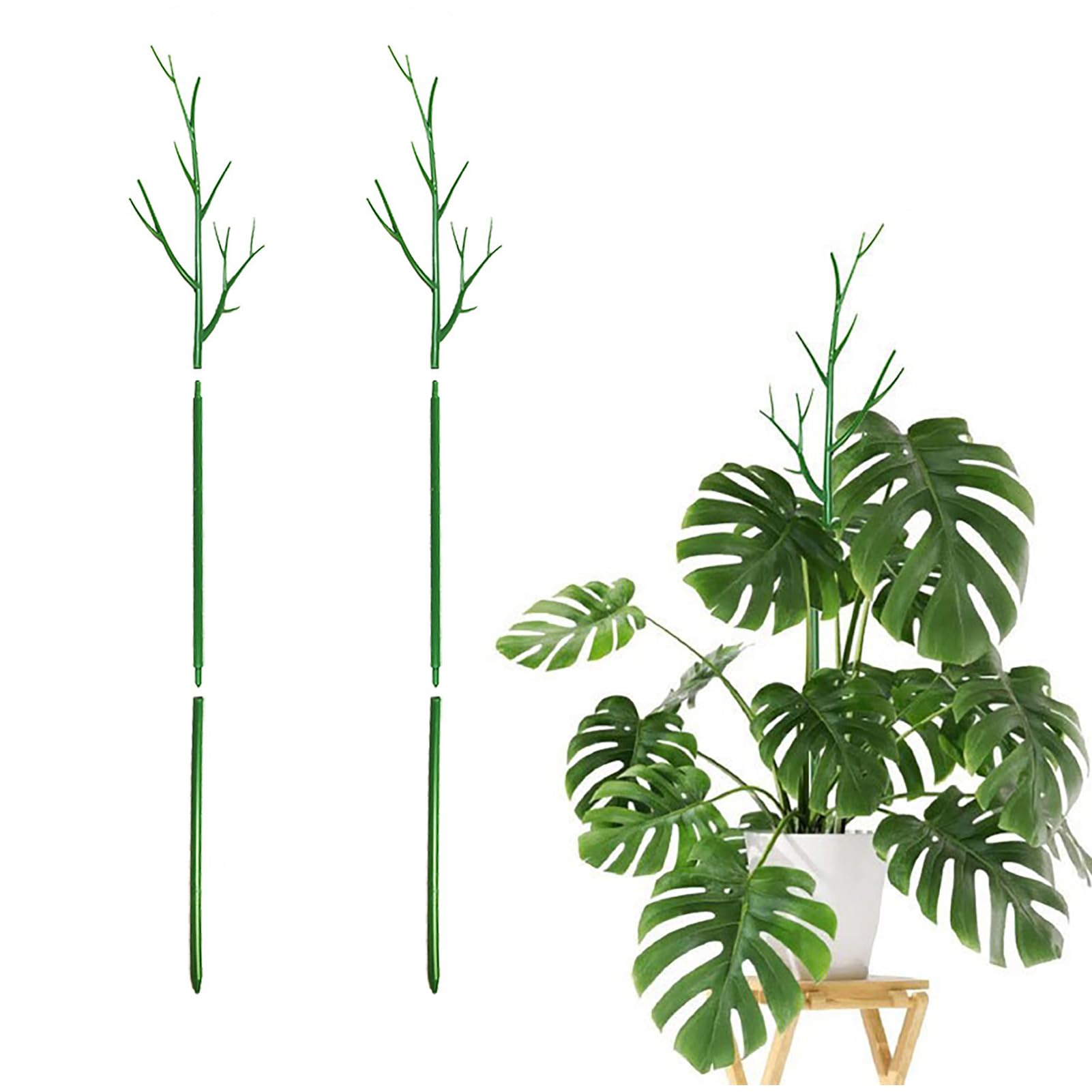 2/4/5/6 Pack Detachable Twig Plant Support Stakes Set 39.37Inch Adjustable Garden Single Stem Branch Plant Sticks Plant Trellis Poles for Indoor Outdoor Potted Plants Flower(2Pcs)
