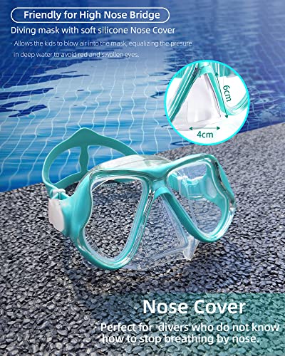 Keary Goggles Swimming Adult Mask Swim Goggles for Men Women Teens Adult Youth 180° Wide View Soft Silicone Skirt Clear No Leak Anti-Fog Swim Goggles with Nose Cover Pool Underwater Water Mask Glasses — view 5