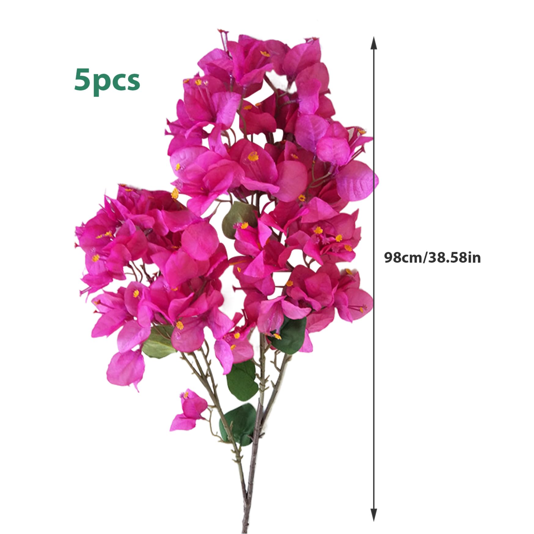 Bougainvillea Artificiale 5 Pezzi 98,6 Pollici Piante Di Bouganville in Seta Realistiche Rami Di Bouganville Finti Fiori Finti Steli per La Decorazione Domestica Viola Rosa Rossa