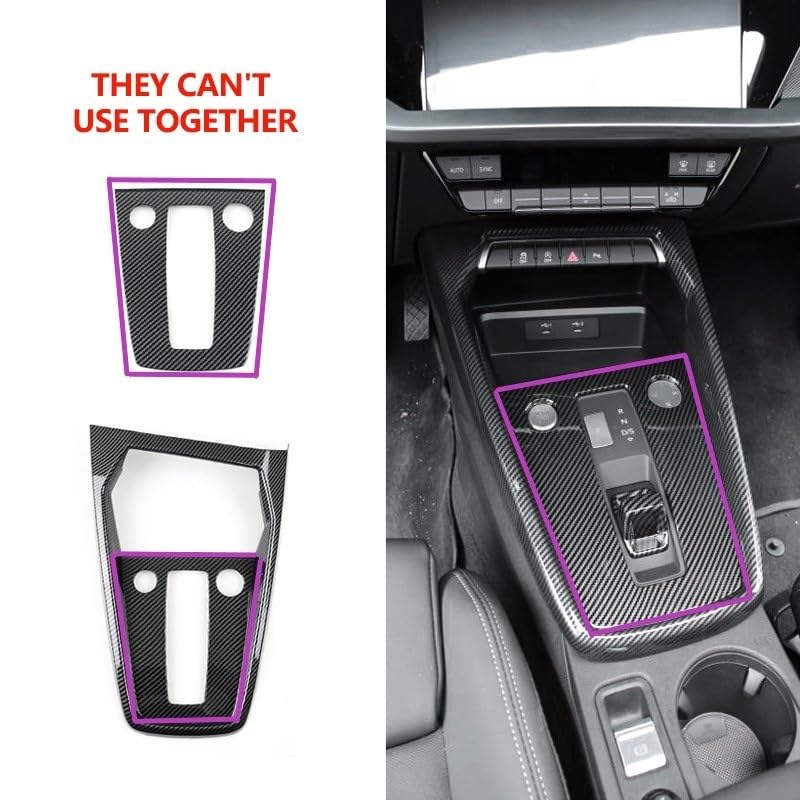 Consolle cover per interni CON GUIDA A SINISTRA Per A3 8Y 2019 2020 2021 Auto In Fibra Carbonio Texture Center Console Copertura Del Cambio Del Pannello Telaio Protezione Adesivi auto center(Outer fra