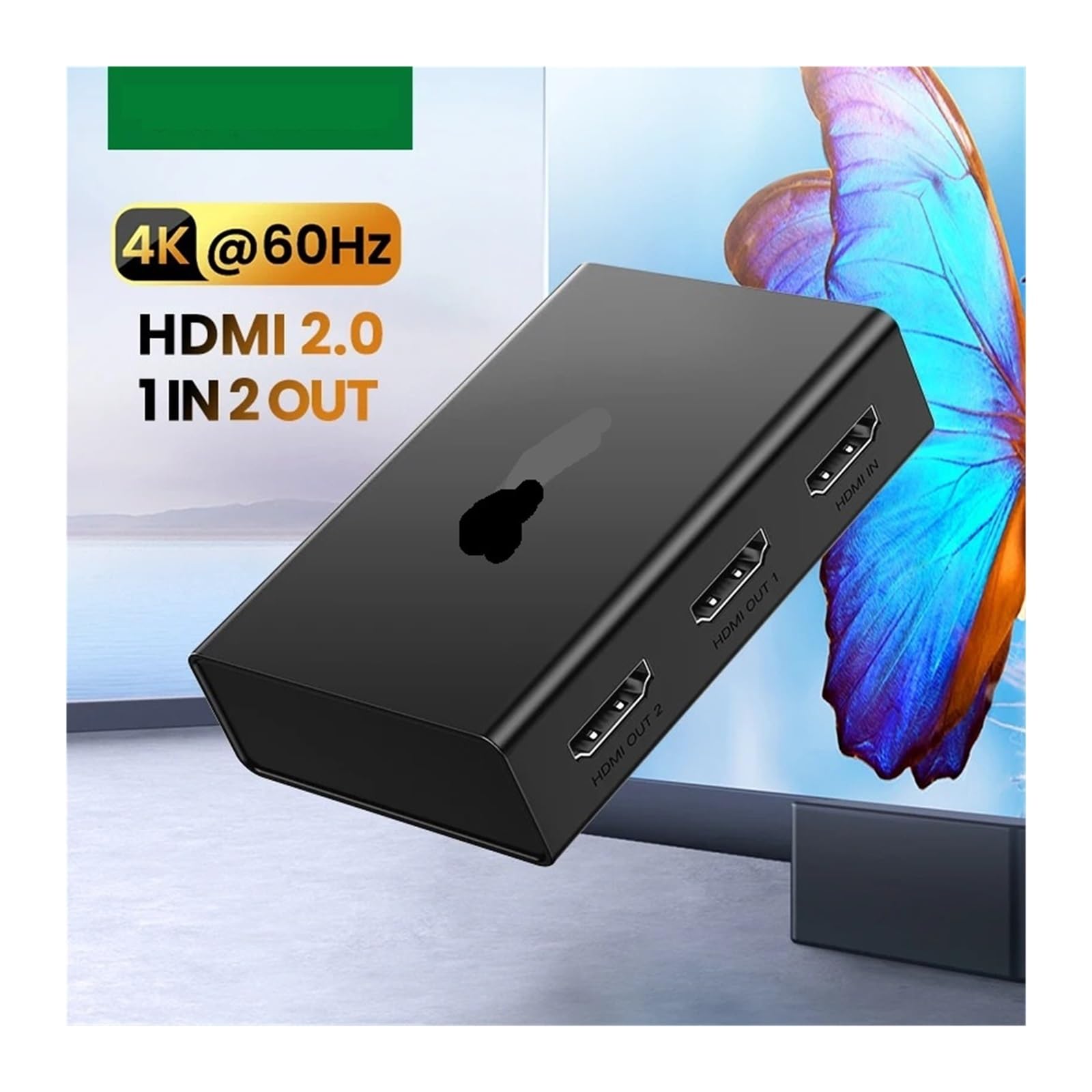 Splitter HDMI 1 ingresso 2 uscite 4K60Hz compatibile for doppi monitor HDCP. Adattatore EDID 3D HDR