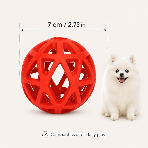 Hollow Bite Resistant Teeth Grinding Interactive Rubber Pet Chewing Ball Toy, Interactive Dog Toy Roller Rubber Dog Balls for Aggressive Chewers, Large Medium Breed Indoor Outdoor (13x8cm)