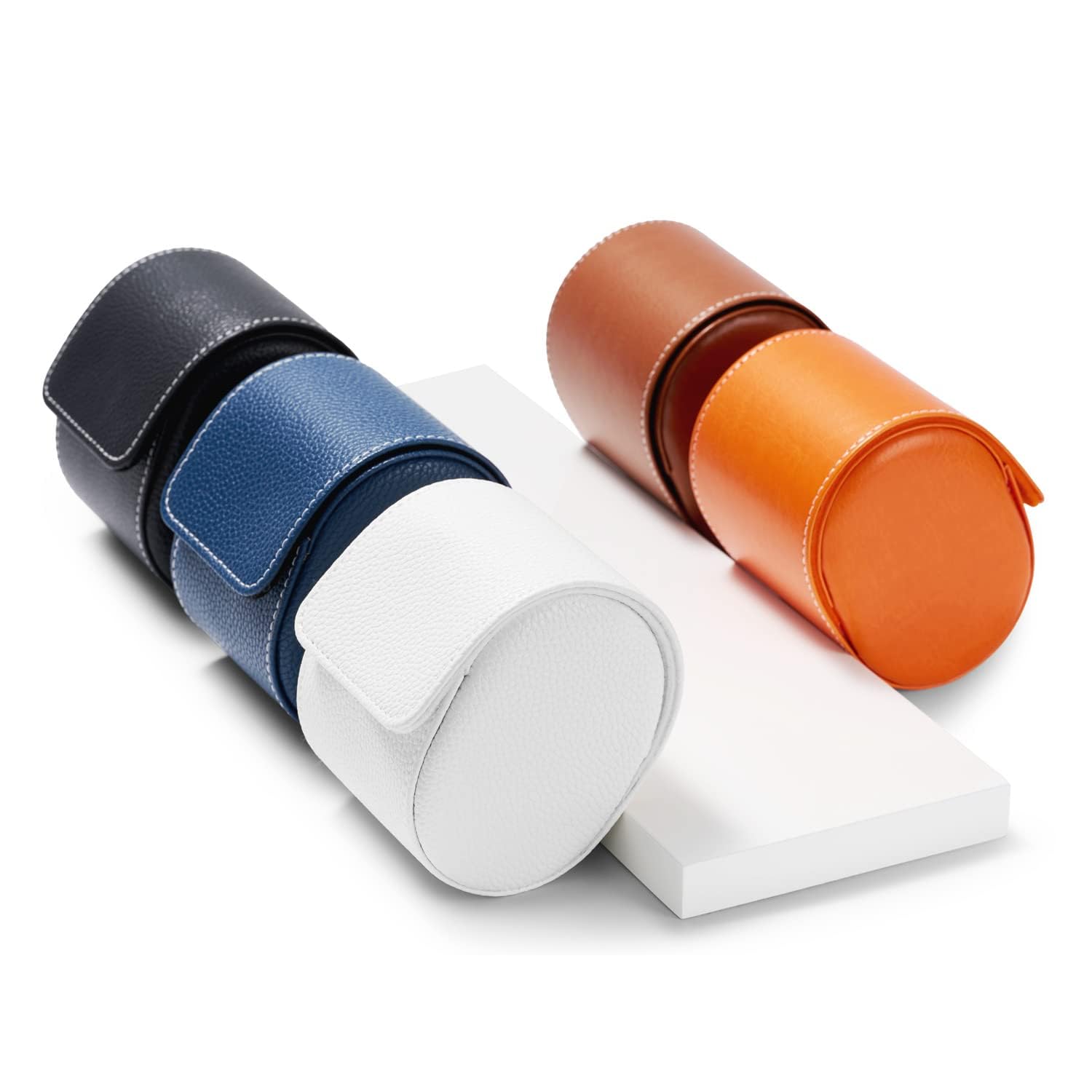 Étui de Voyage pour Montre Femme, boîte Portable pour Une Seule Montre, Compatible avec Toutes Les Montres-Bracelets et Montres connectées (Orange)