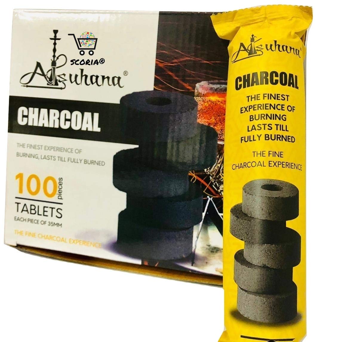Alsuhana Magic Coal Pack of 10 Roll Hookah Charcoals (100 COALS)