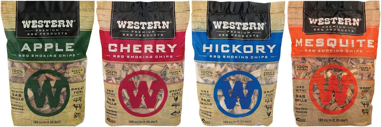 Western BBQ Premium‎ Wood Smoking Chips Variety (Pack of 4) Bundled with Grill Mark Smoker Box : Patio, Lawn & Garden