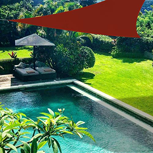 Jneaicn Sonnensegel Wasserdicht im Freien UV Sonnenschutz Dreieckig Rost Rot 3.6mx3.6mx3.6m Strand Freizeit Blumen Können Cover
