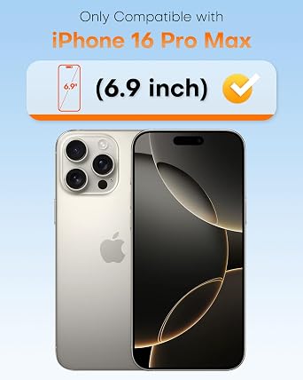 TOCOL 2+1 Pack for iPhone 16 Pro Max Screen Protector+Camera Lens Protector