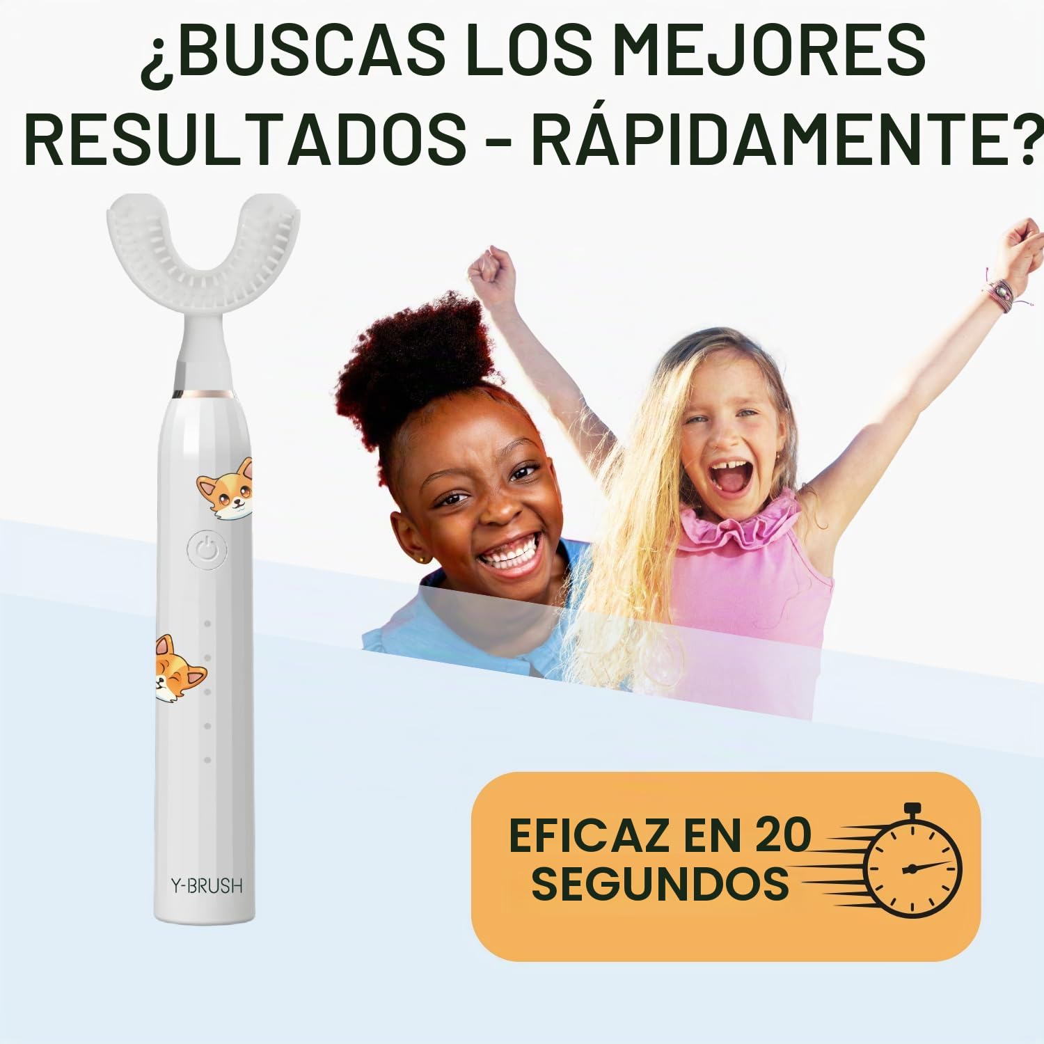 Cepillo de dientes eléctrico sónico Y-Brush Niño KidsBrush - 2 meses de autonomía