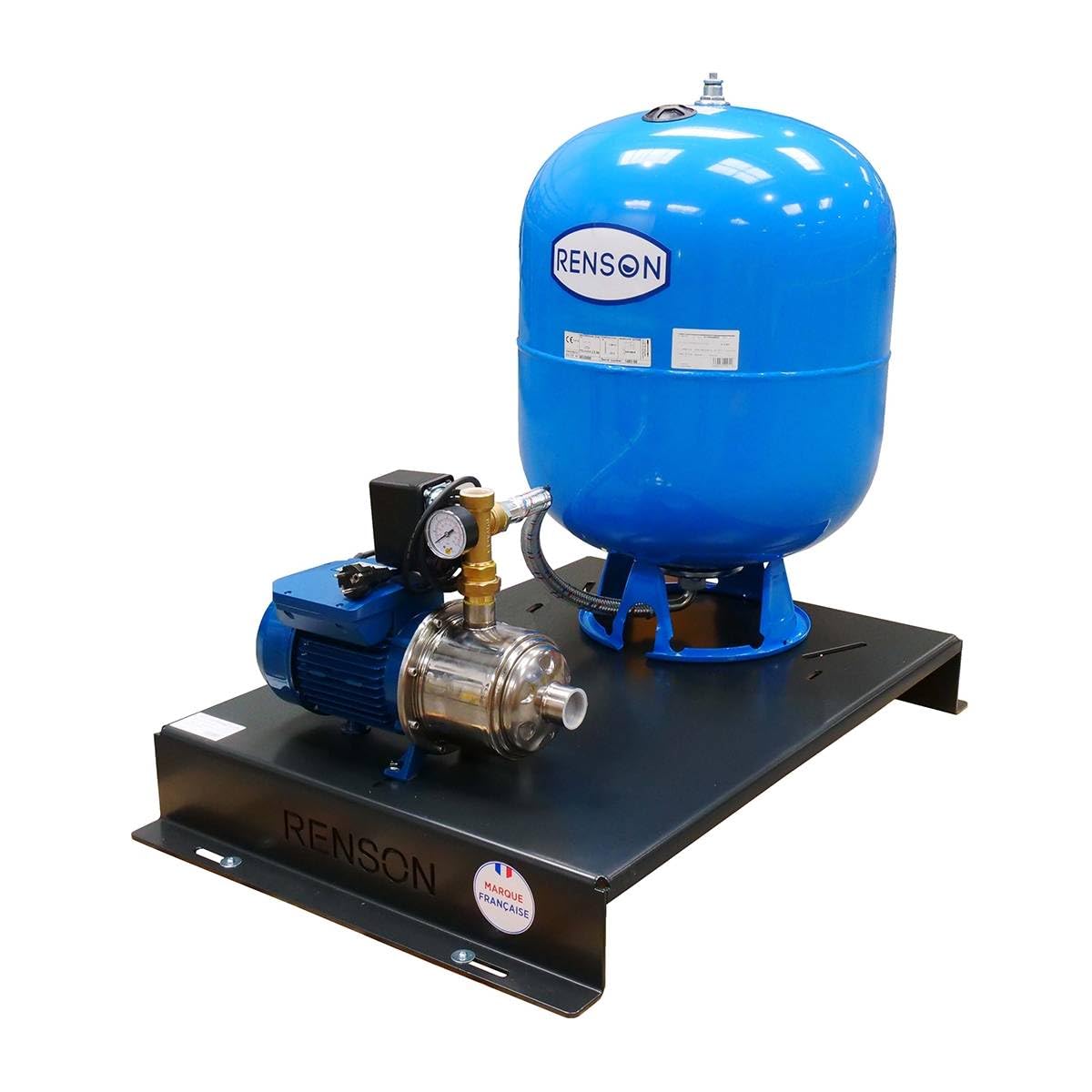 Groupe de surpression 100L 1300W, FABRICATION FRANCAISE, 230V, Débit max 160L/min, Pression max 8 bar, livré avec accessoires RENSON