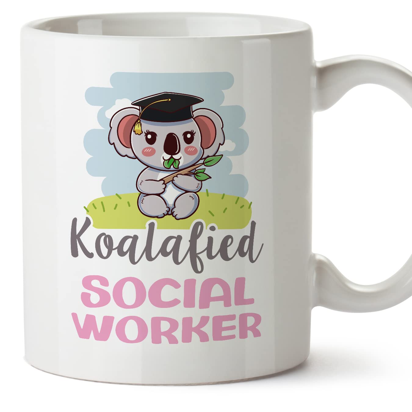 MUGFFINS Social Worker Woman Mug - in English - Koalafied - Funny Gift for Colleagues - Ceramic 11oz Mug — image 1