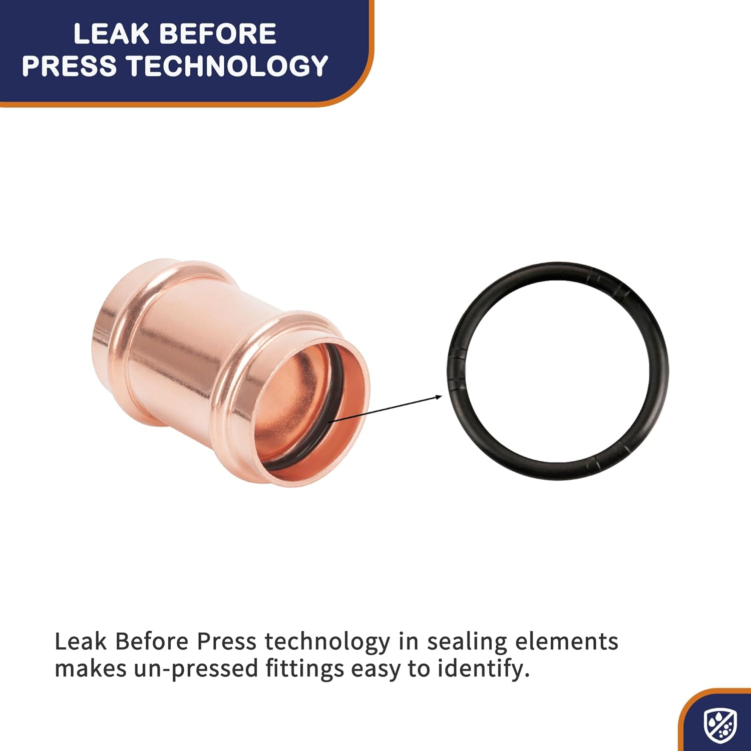 Copper Press Fittings 1/2 inch Coupling No Stop Zero Lead P x P Plumbing Fittings for Residential Commercial 10-Pack Use with Hydraulic Press Fitting Tool (Coupling No Stop 1/2", 10 PCs)