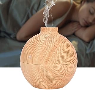 Aromatherapy Diffuser,130ml USB Mini Aroma Essential Oil Diffuser,Cool Mist Humidifier Air Humidifier with 7 Ambient LED for Office Desktop Home Bedroom Living Room Study Yoga Spa(Light Wooden Grain)