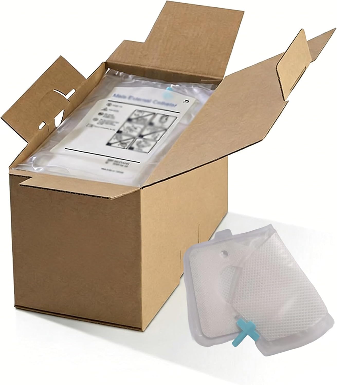 Male External Catheter, Non-Invasive Urinary Management, Absorbent Fabric, Secure Adhesive Fit, 30 Pack