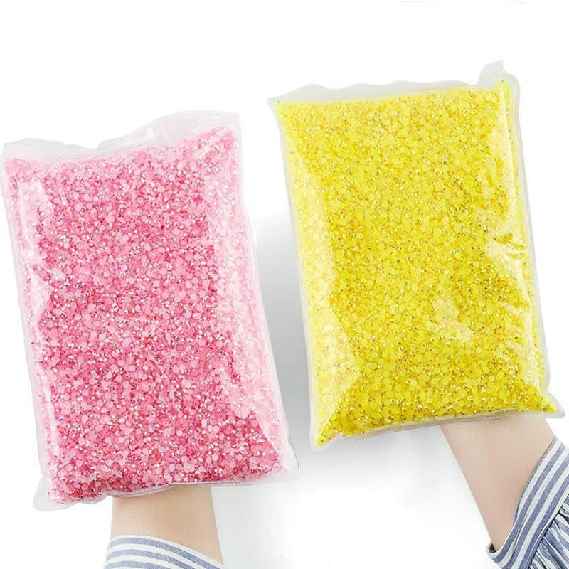 Strass in resina per decorazioni di abbigliamento, gemme di per unghie, senza hotfix, con retro piatto, colla su strass, accessori - Rosa AB - 3,0 mm - 50.000 pezzi