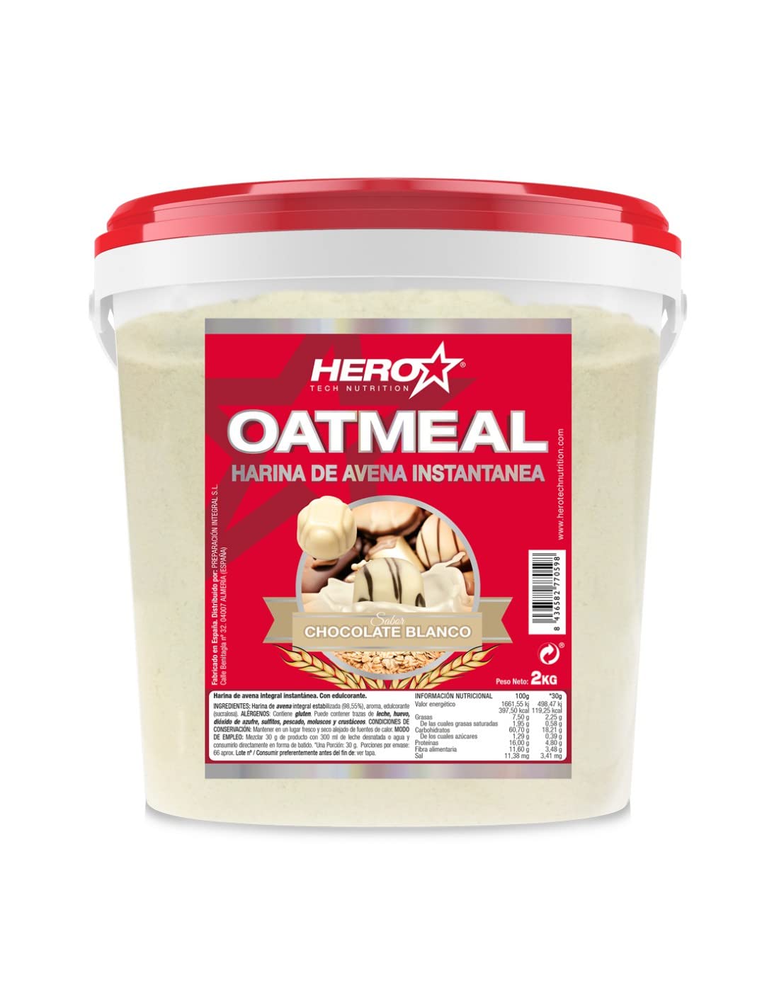 HARINA DE AVENA 2 KG (CHOCOLATE BLANCO)