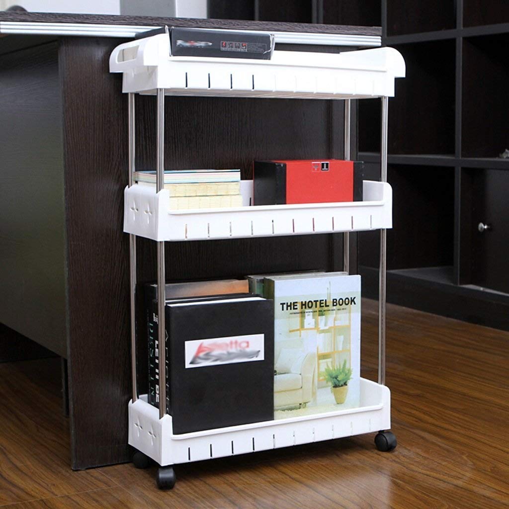 Estantes de almacenamiento para el hogar, estante con ruedas para inodoro móvil, estante para el baño, estante de almacenamiento de plástico, estante para cocina, 3 capas