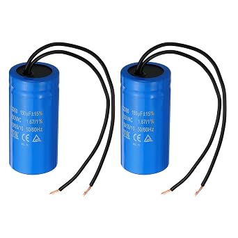 PATIKIL CD60 Run Capacitor, 2 Pack 150uF 250VAC 2 Wires 50/60Hz Motor Starting Capacitor for Air Compressor Motor Starts Running