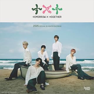 TXT OFFICIAL | 2025 12 x 24 Inch Monthly Square Wall Calendar | Plastic-Free | BrownTrout | K-Pop Korean Boy Band Temptation