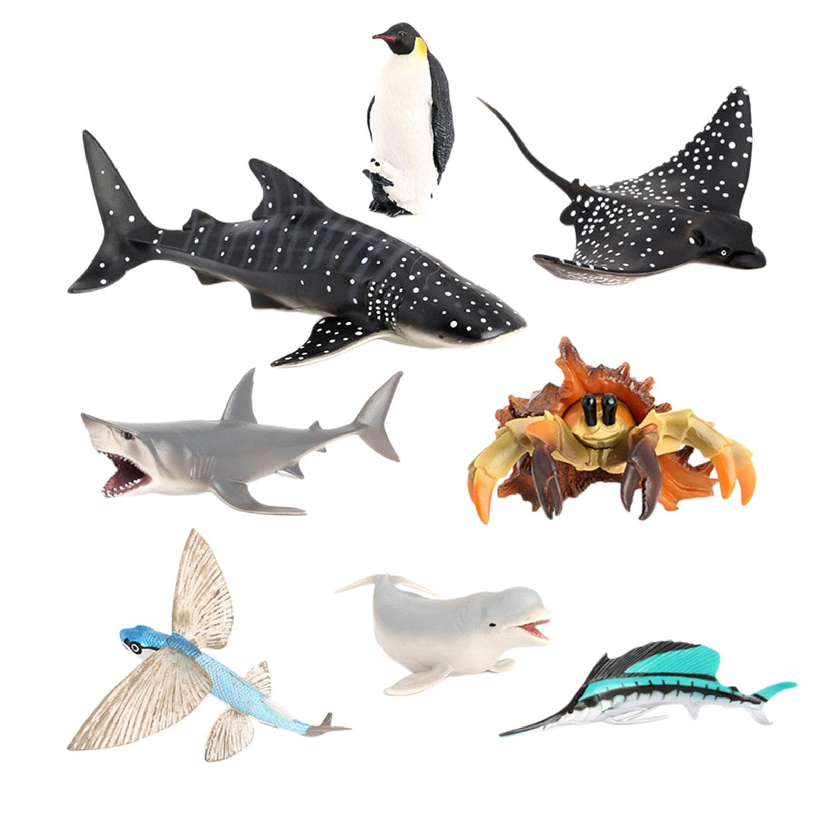 8 Stück Tierfiguren Set Mini Meerestier Modelle Unterwasser Spielfiguren Lernspielzeug aus PVC Material für Kinder für Kuchendekoration