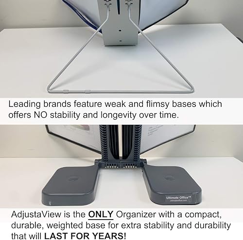 Miniatura 4 de Ultimate Office AdjustaView - Organizador de referencia de escritorio de 20 bolsillos con bolsillos de fácil carga y base compacta con peso para