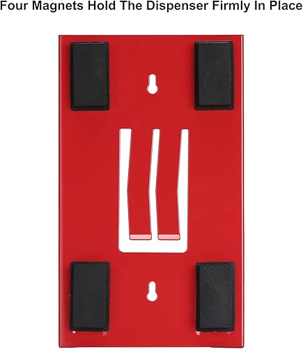 Miniatura 4 de CASOMAN Paquete de 2 dispensadores magnéticos para guantes y pañuelos, negro y rojo, capacidad de 8 libras, montaje en pared, soporte para guantera