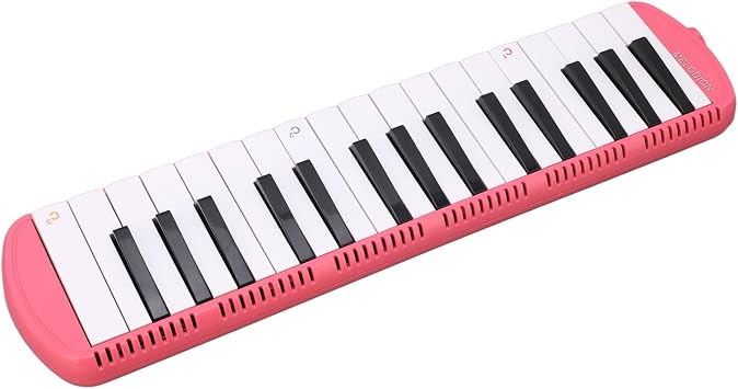 Mouth Piece Melodica Instrument Melodica, 32 Keys with 32 Keys and Bendy Tube for Begginers Musical Education Instrument (Pink)