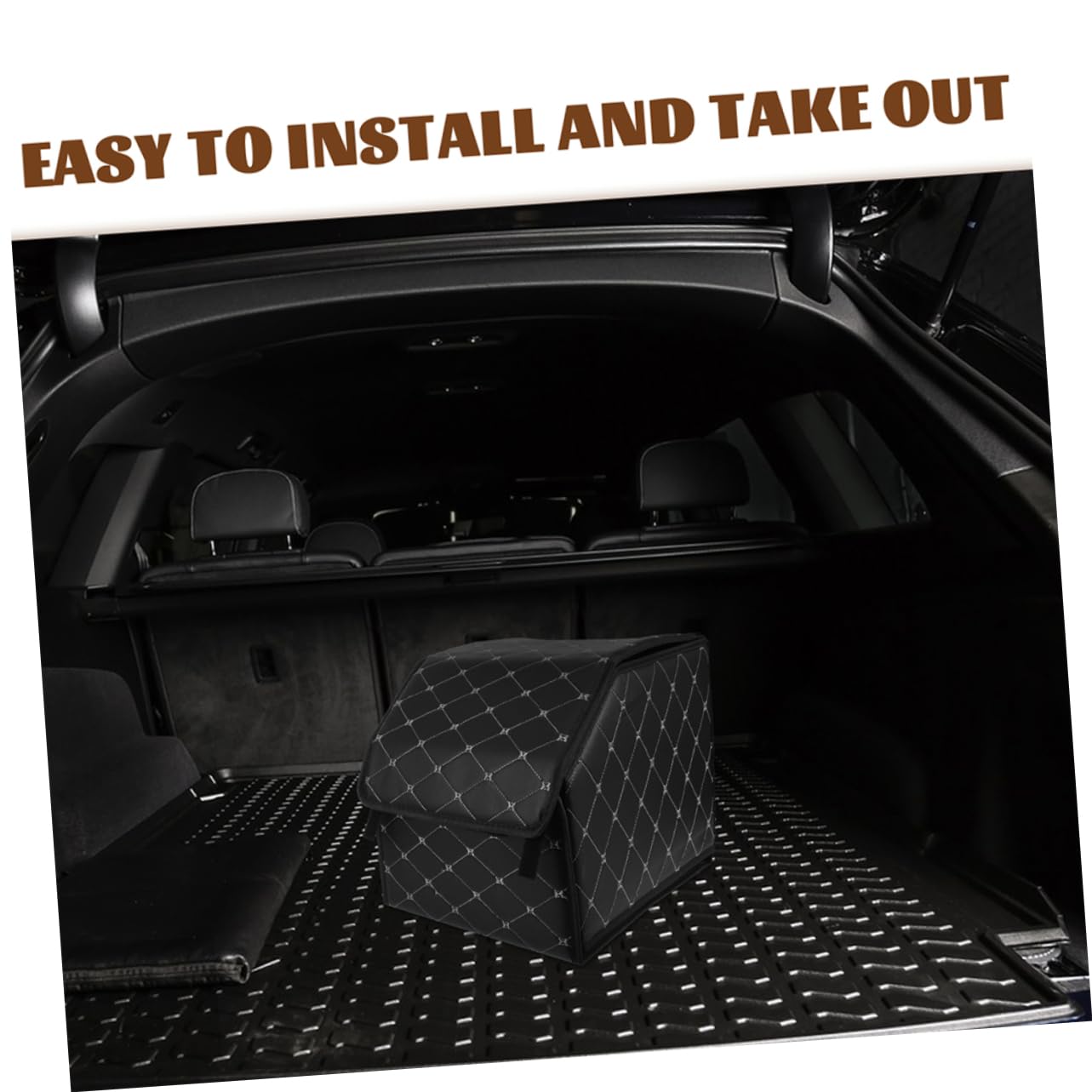 Organizer Baule Auto Pieghevole 2 Pezzi in Pu Nero | Box Salvaspazio, Pulizia Semplice e Rapido Inserimento, per Viaggi e Uso in Auto, 2pezzi