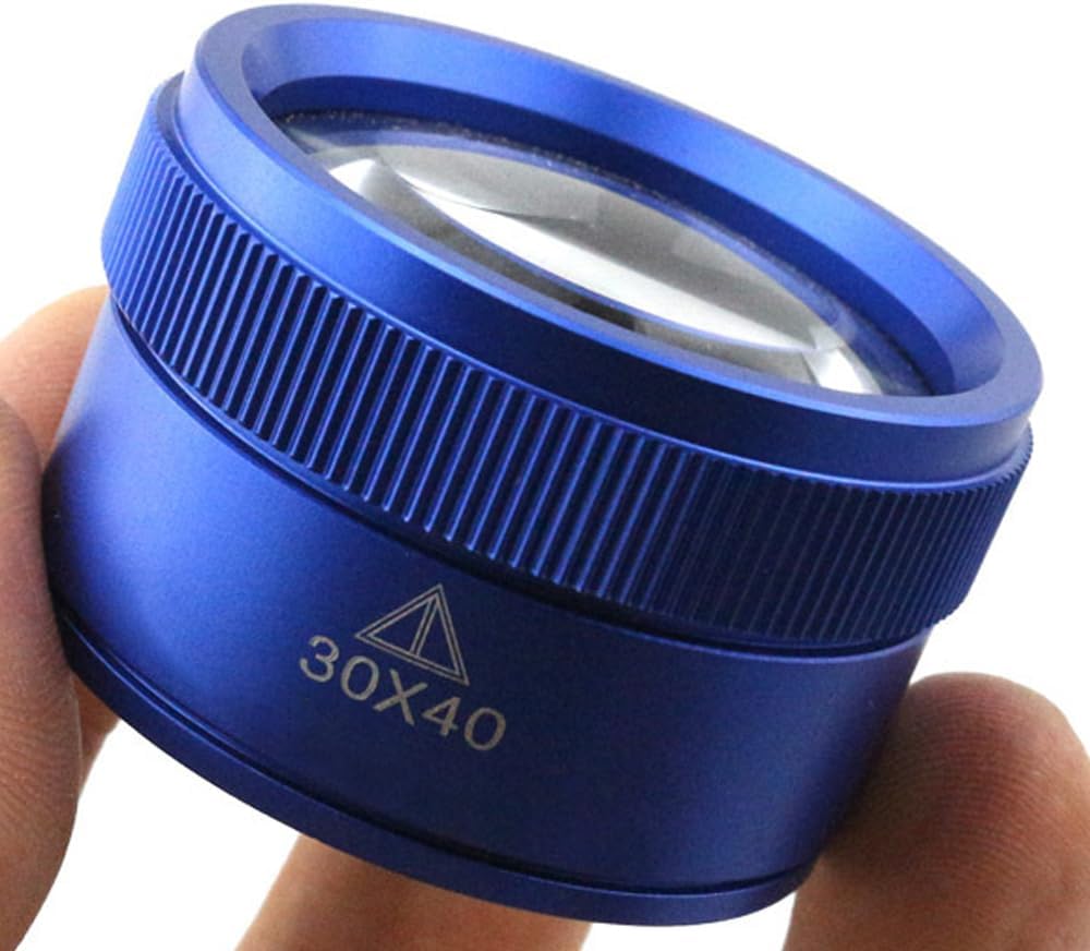 Vanki 1Pcs 30X 40MM Magnifier Magnifying Loupe Portable Mini Desk Magnifier Loop Microscope Magnifying Glass Lens for Jewelry Coins Maps Reading