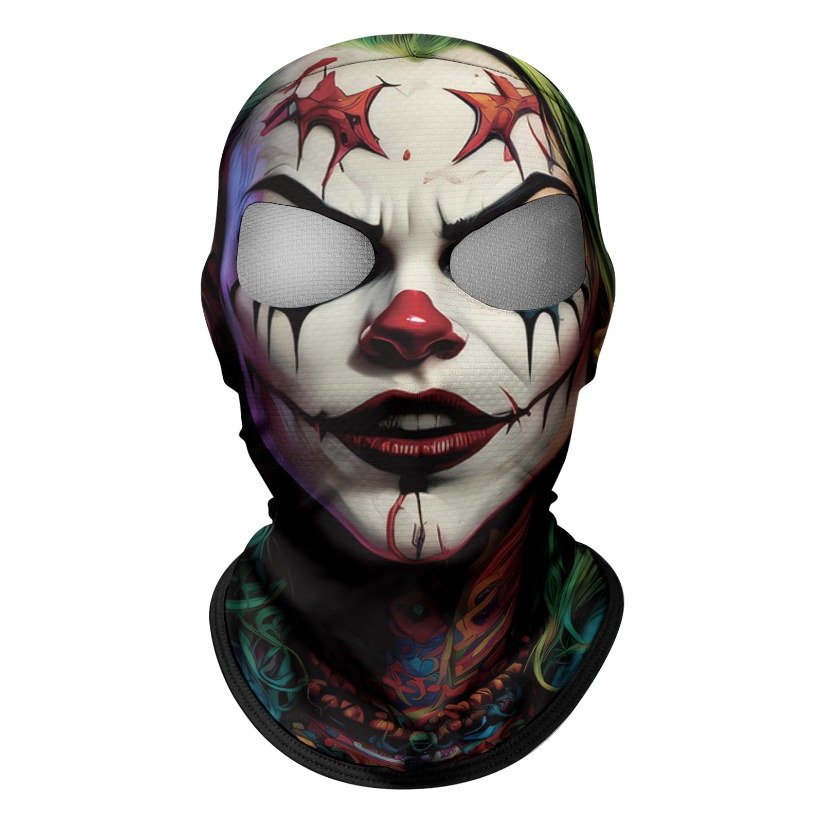 ShopINess Pasamontañas Dos Ojos 3D Calavera Mujer para Moto Deporte Fiestas Halloween y Carnaval con Dos Agujeros para los Ojos Calavera